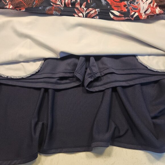 Coral Bay Golf Skort Floral Print Navy Blue Golf Tennis Lined Stretch Size PM - Picture 7 of 12